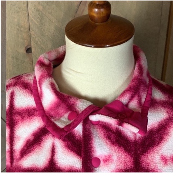Patagonia T-Snap Pink tie-dye Synchilla Shibori Fleece pullover jacket Medium - Picture 6 of 12